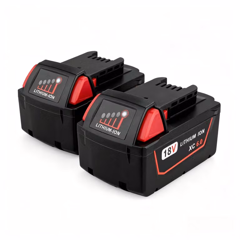 Confezione da 2 batterie di ricambio Milwaukee 18V 6Ah, batterie agli ioni di litio per utensili elettrici, compatibili con il sistema di batterie Mil