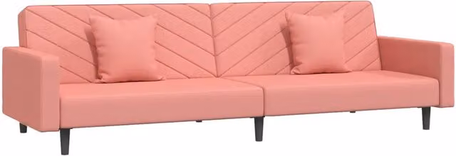Divano letto | Sof¨¤ letto | Letto singolo a 2 Posti con 2 Cuscini Rosa in Velluto