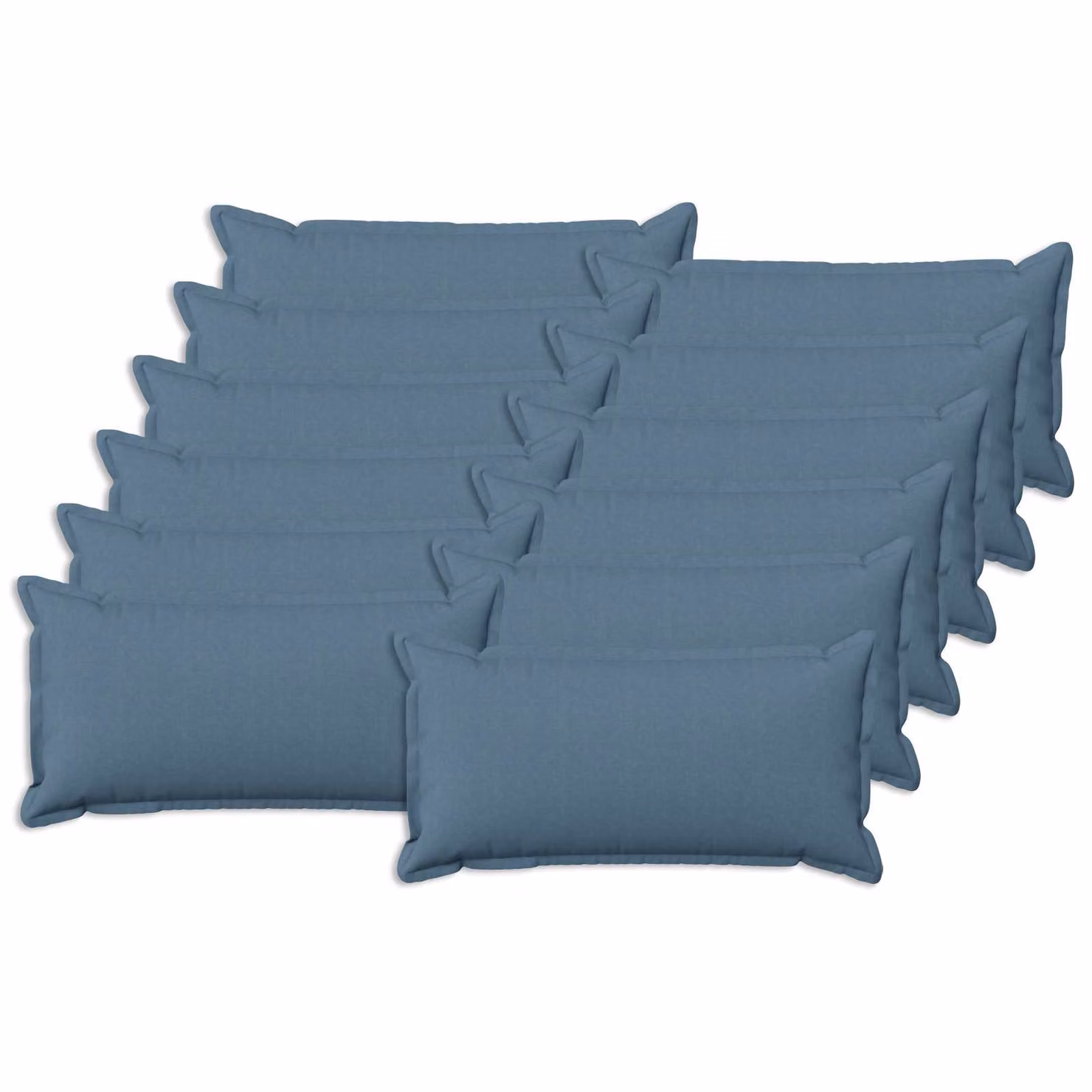 Set di 12 federe vidaXL HOUTEN blu jeans, modello rettangolare in poliestere, 40 x 80 cm