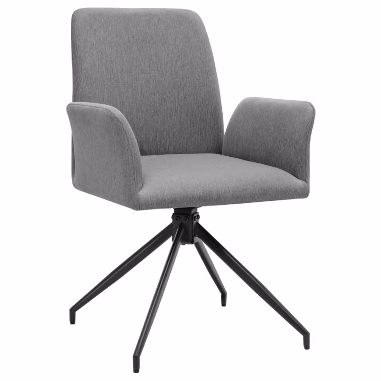 Set di 2 sedie girevoli con braccioli Daya TecTake GmbH, imbottite in tessuto, colore antracite