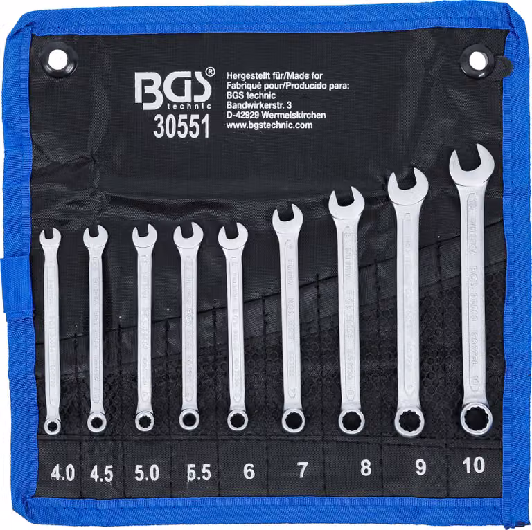 BGS Set di chiavi combinate SW 4- 10 mm 9 pezzi - 30551