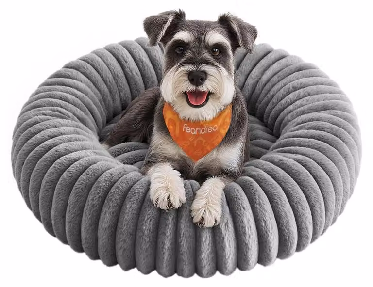 Cuccia per cani, forma rotonda, lavabile, colore grigio tortora, dimensioni 70x70x20 cm