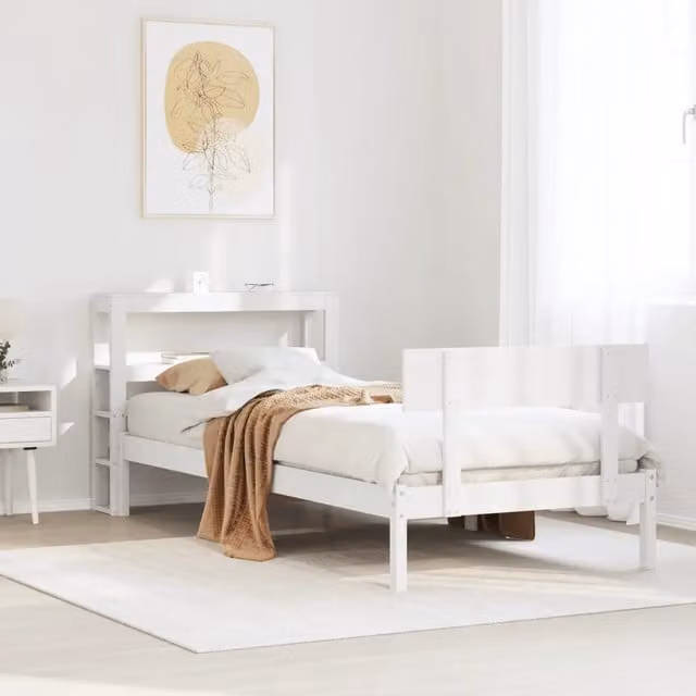 Letto in legno massello di pino bianco stile rustico VIDAXL L/P/H: 215.5 x 81.0 x 82.0 cm