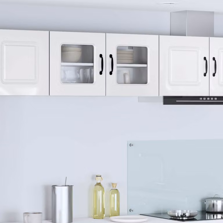 vidaXL Pensile da cucina Kalmar Bianco Lucido L 80 x P 31 x H 40 cm