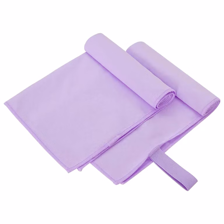 Set di 2 asciugamani sportivi in microfibra vidaXL, viola, L 50 cm x P 30 cm