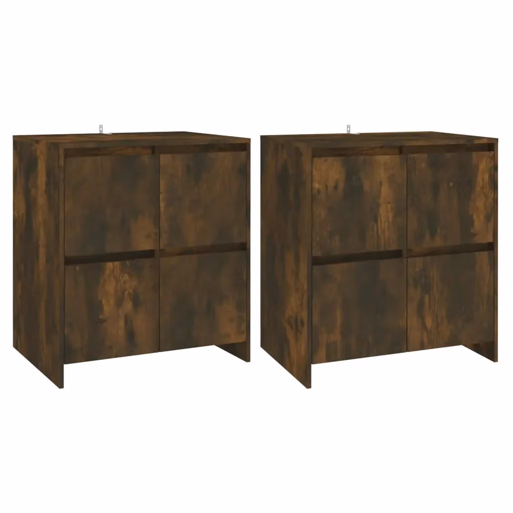 Set di 2 credenze vidaXL in legno rovere marrone opaco, L/P/H: 70 x 41 x 75 cm – 2