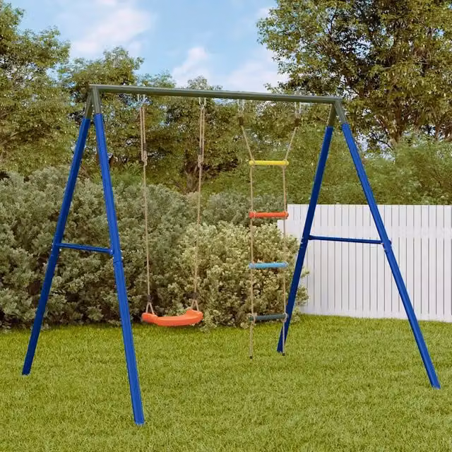 Set Gioco da Esterno con Altalena e Scala vidaXL Multicolore H: 206 cm, L: 185 cm, P: 185 cm – 1
