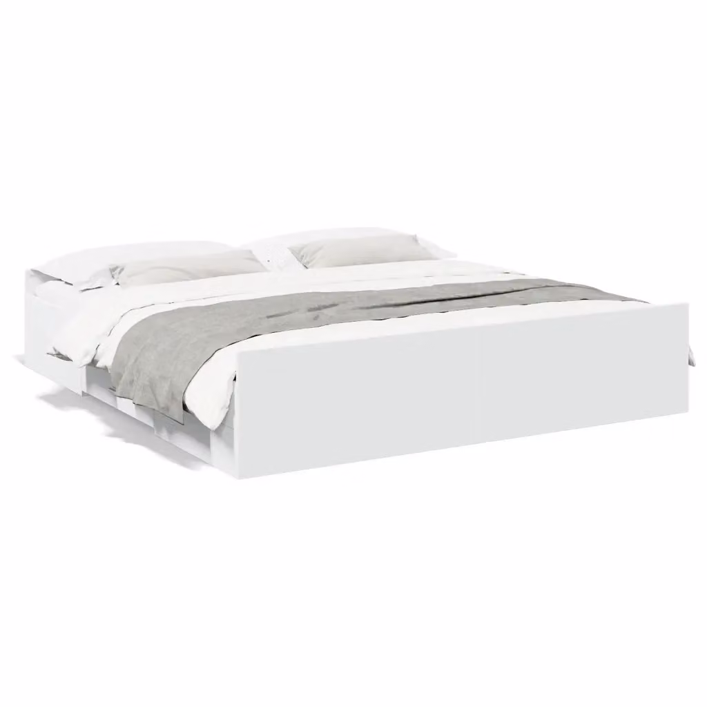 Giroletto con cassetti vidaXL in legno multistrato bianco L/P/H: 200 x 200 x 40 cm – 2