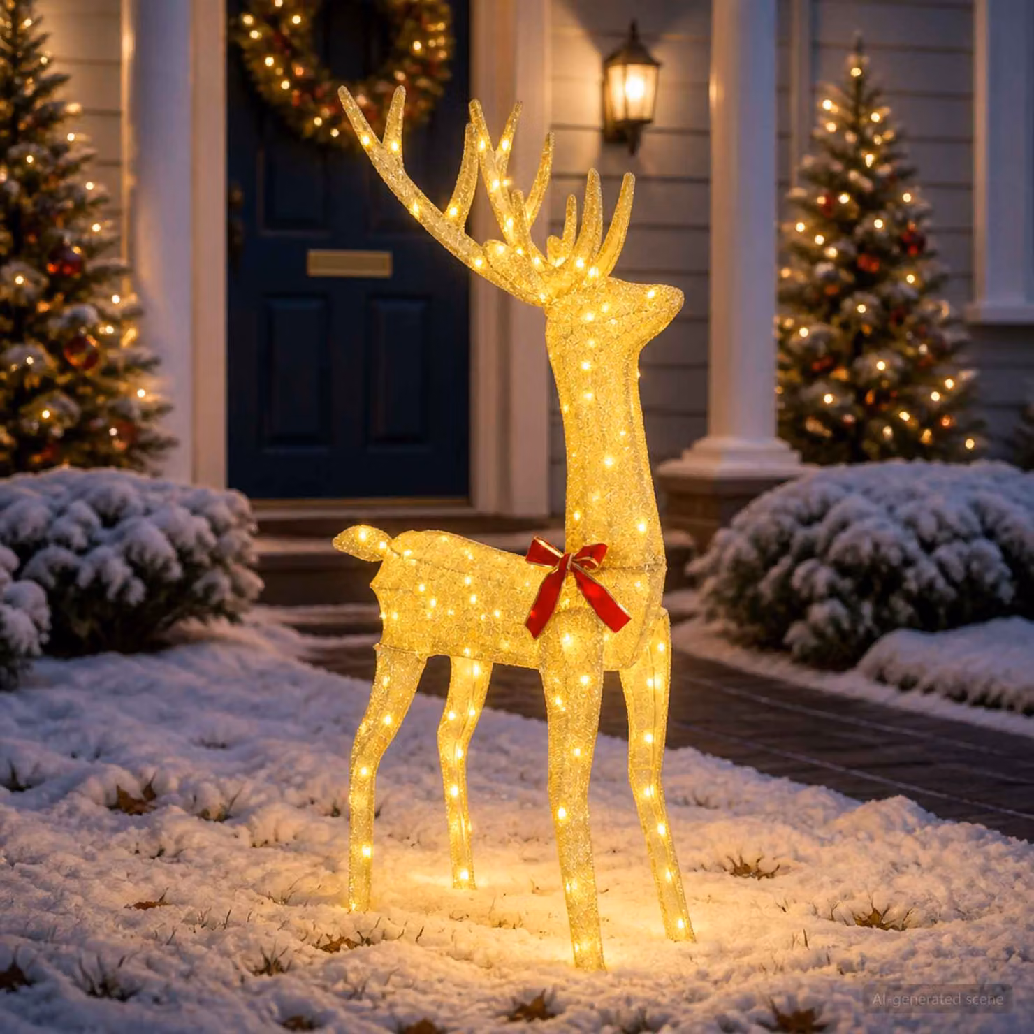 vidaXL Renna di Natale 3D LOVIISA 140 LED Bianco caldo