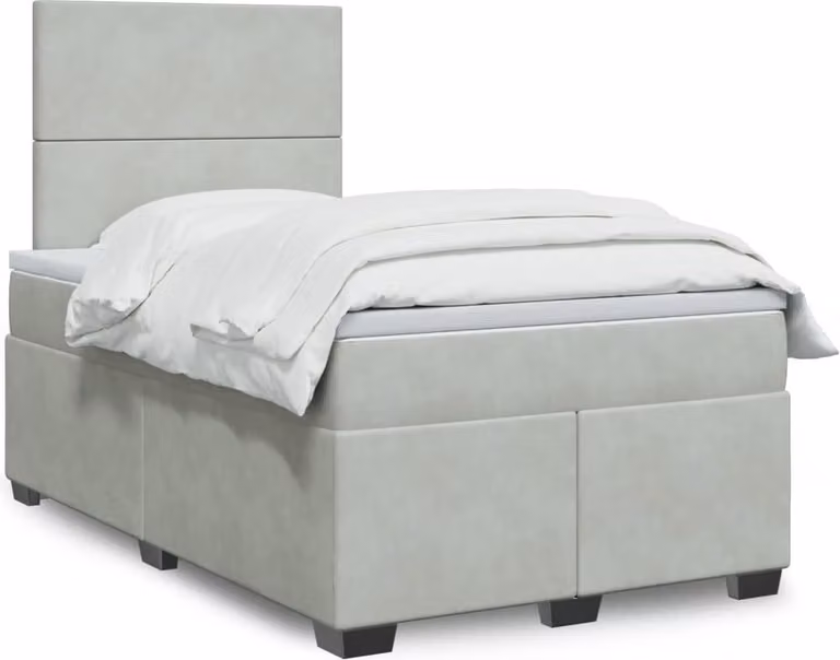 Maison Exclusive - Giroletto a Molle con Materasso Grigio Chiaro 120x190cm Velluto