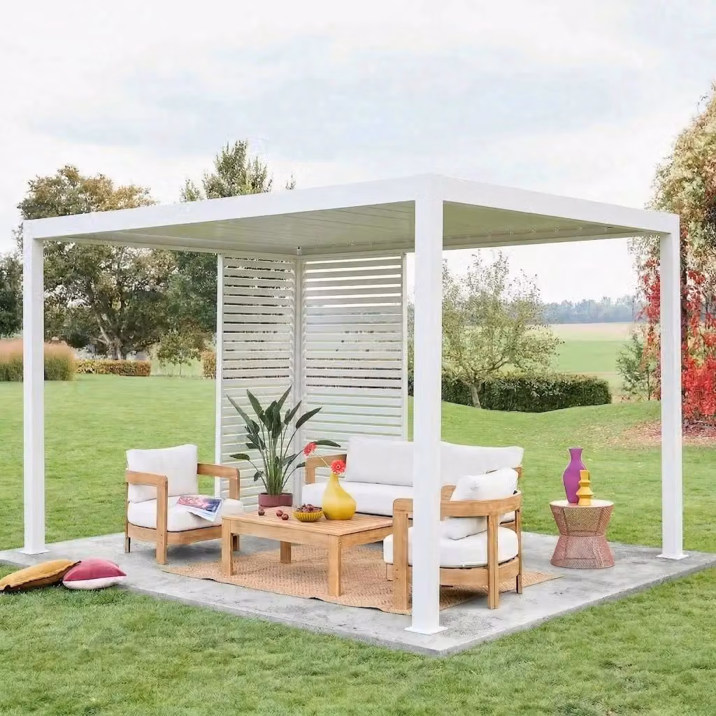 Pergola bioclimatica Sweeek in alluminio con 2 persiane, L: 4 m, P: 3 m – 2