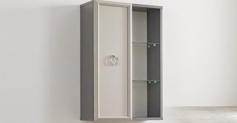 Wandschrank Stil modern grau Wohnzimmer praktisch bequem