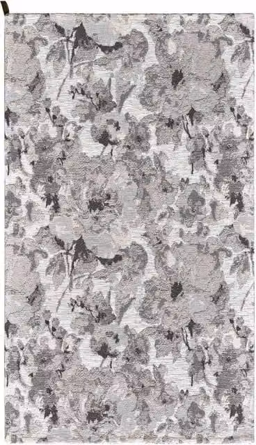 Tappeto moderno floreale Dubai di Pierre Tappeti in ciniglia beige grigio argento lavabile e antiscivolo L: 200 cm x P: 280 cm