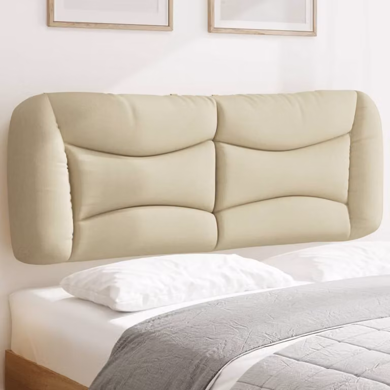 Cuscino Testiera vidaXL Hvar in Tessuto Beige, Larghezza: 140 cm