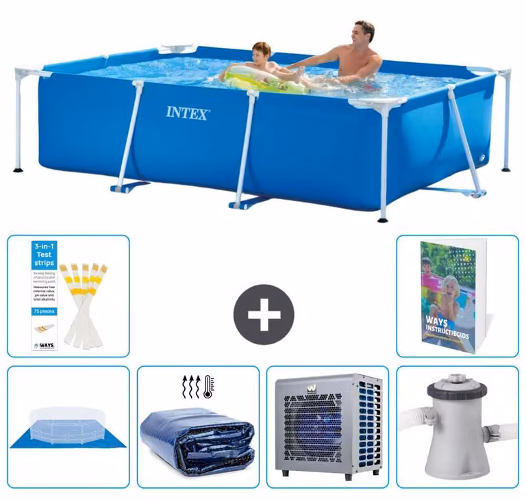 Piscina fuori terra rettangolare - 260x160x65 cm - composta da 5 elementi - modello S124