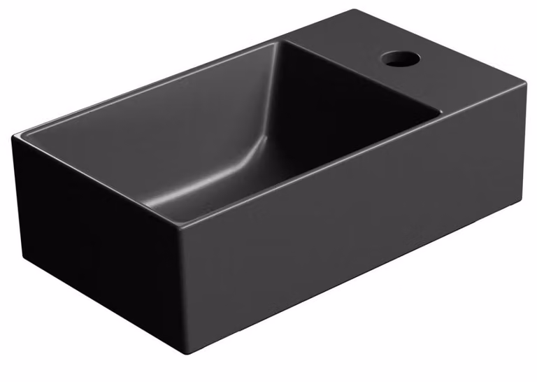 Sapho GSI Kube X - Lavabo 400x230 mm, senza sfioratore, foro per miscelatore, nero opaco 9484126