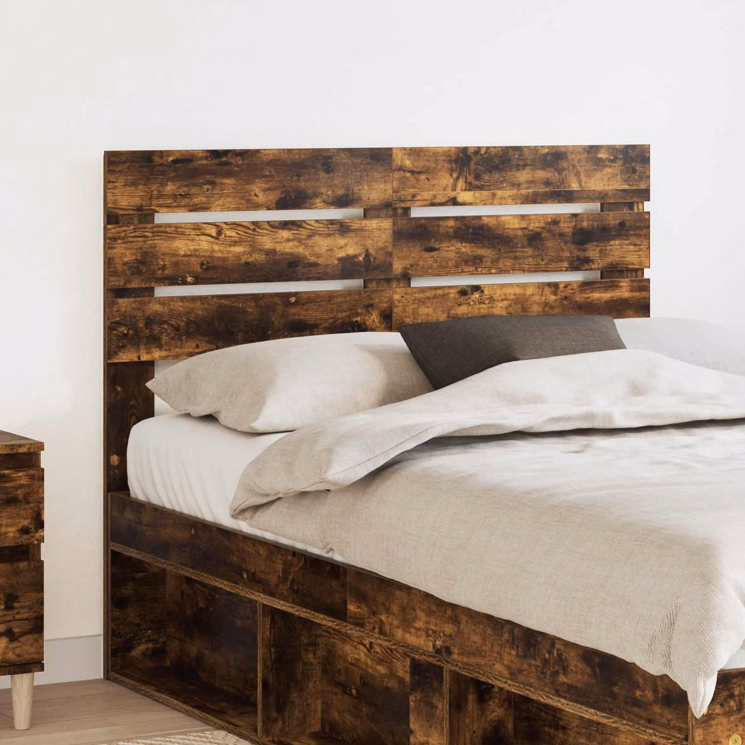 Testiera per letto vidaXL in legno ingegnerizzato color rovere fumé marrone