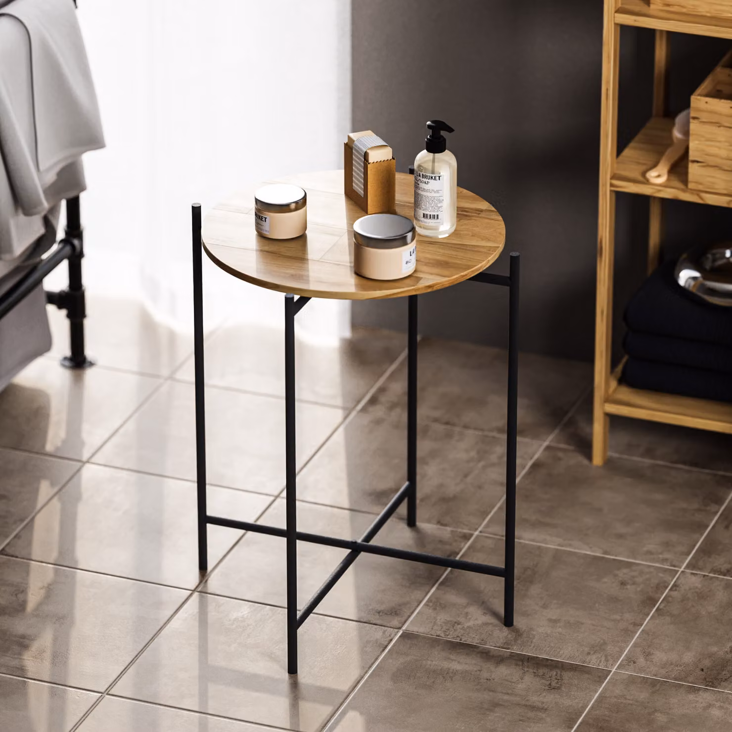 Skye Decor, Shb-004, tavolino, 100 % LEGNO, nero, 46 x 46 x 56 cm