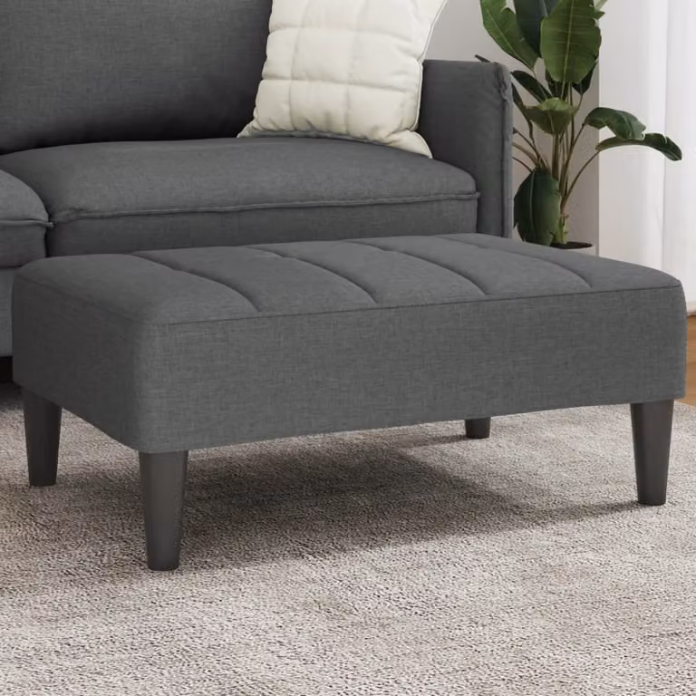 Poggiapiedi vidaXL in tessuto grigio con design moderno L: 77 cm, P: 55 cm, H: 31 cm