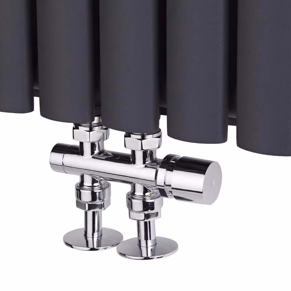 Valvole Diritte per Radiatori e Scaldasalviette 3/4” con Testa Cromata e Selezione di Adattatori – Multiblock H