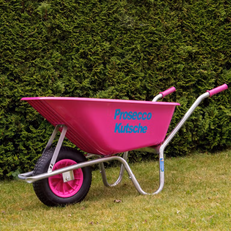 Carriola Proseccokutsche PP 100 L 250 kg Carriola da giardino Carriola rosa