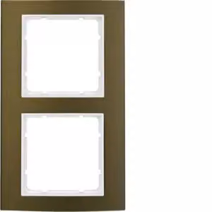 Berker 10123021 Cornice doppia B.3 in alluminio, marrone/bianco polare