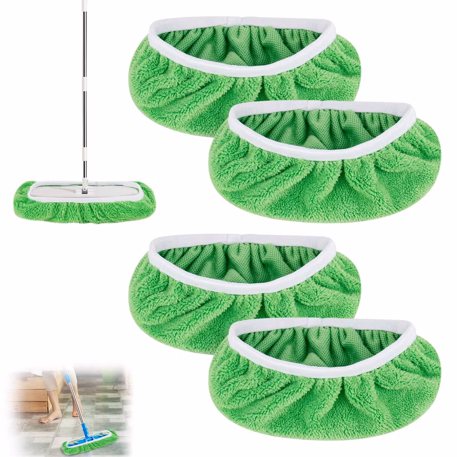 Confezione da 4 salviette umidificate per la pulizia dei pavimenti, compatibili con Swiffer, dimensioni 25,4 cm