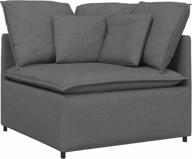 Modulo Angolare Divano Modulare con Cuscini Grigio Scuro 100 cm CFW7644293