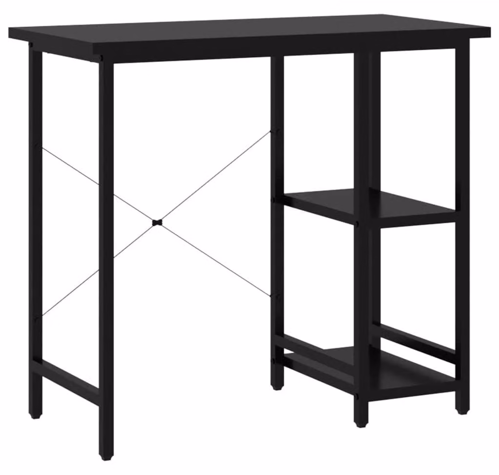 Scrivania Solidchoice, realizzata in MDF e metallo, dimensioni 80 x 40 x 72 cm, colore nero