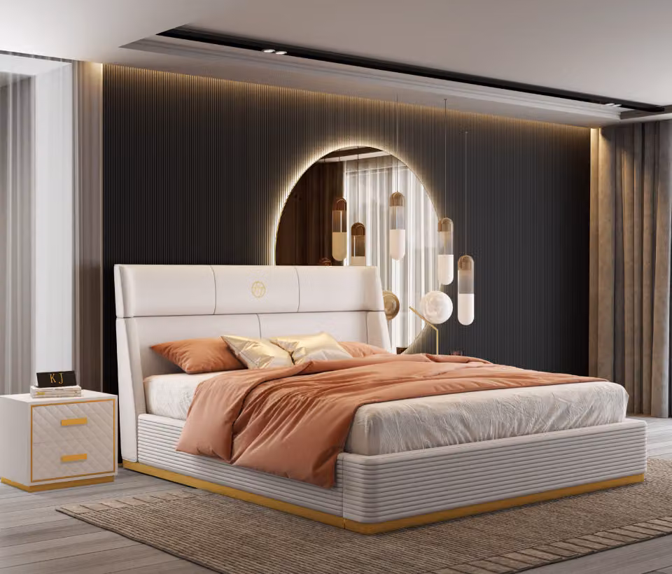 Modernes Design Bett xxl Betten Luxus Stil Doppel Hotel Textil 150 180x200cm