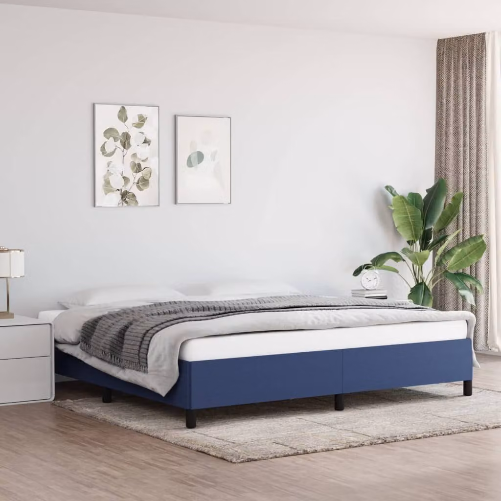 The Living Store Rete da letto blu 200x200 cm Tessuto