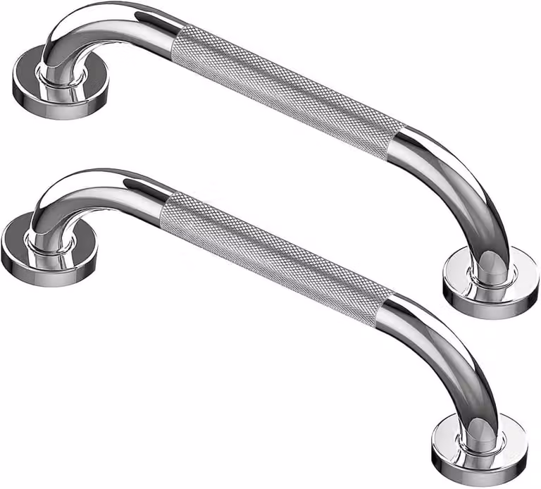 Maniglie per doccia, 30 cm, confezione da 2, cromate, in acciaio inossidabile, per bagno