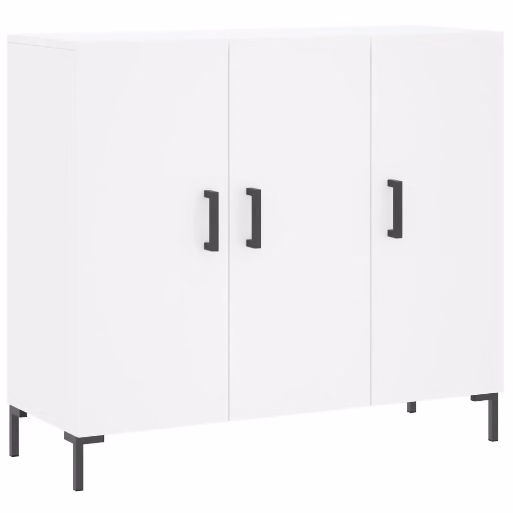 Credenza moderna bianca vidaXL in legno e metallo L/P/H: 90 x 34 x 80 cm – 2