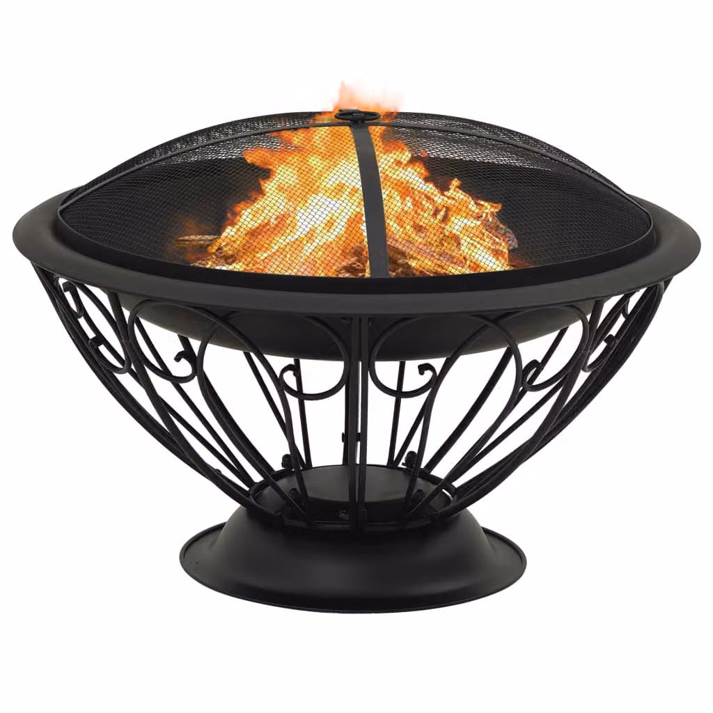The Living Store Pozzetto con attizzatoio 75 cm XXL in acciaio