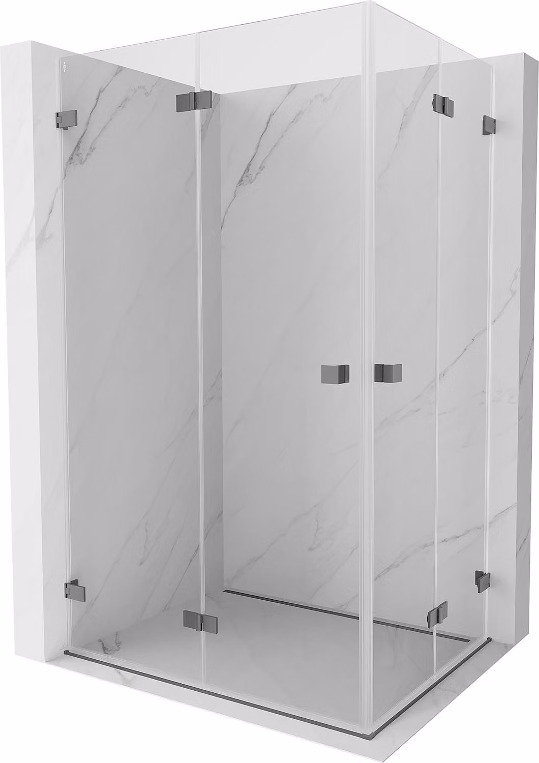 Mexen Lunar-F Duo cabina doccia pieghevole 100 x 85 cm, trasparente, metallo canna di fucile - 836-100L-085P-95-00