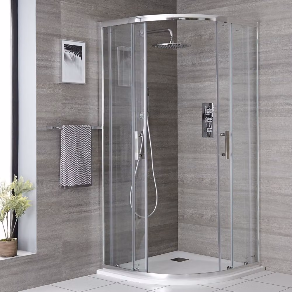 Box Doccia Angolare 900mm - Piatto Doccia Antracite