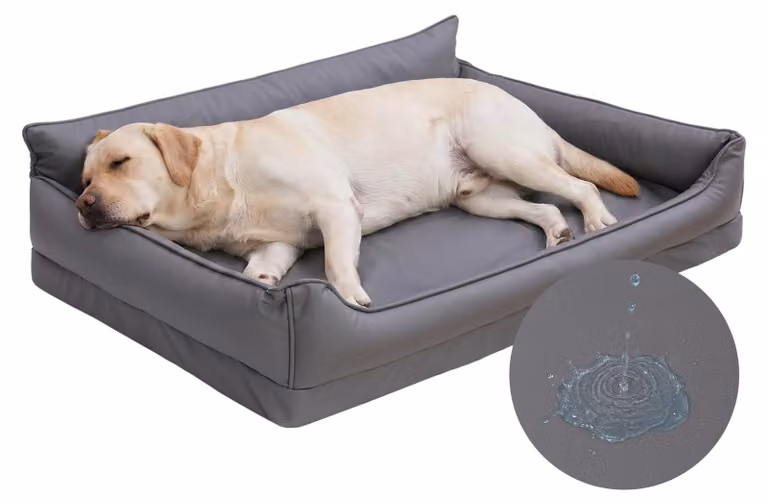 Cuccia ortopedica per cani - 111 x 81 cm - Materiale sintetico (imitazione pelle) e poliestere - Grigia