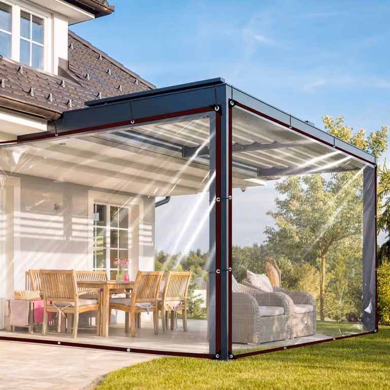 Solidchoice - Telo impermeabile per vela, 2 x 4 metri, trasparente, con occhielli