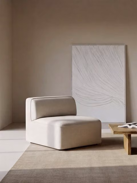 Poltrona Fremont rivestita beige Kenay Home