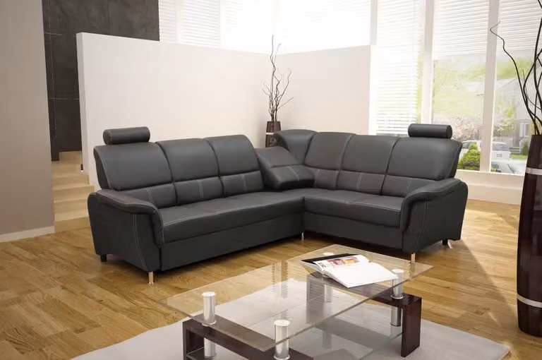 Sofa Schlafsofa Designer Sofa mit Bettfunktion + Bettkasten Ecksofa Couch