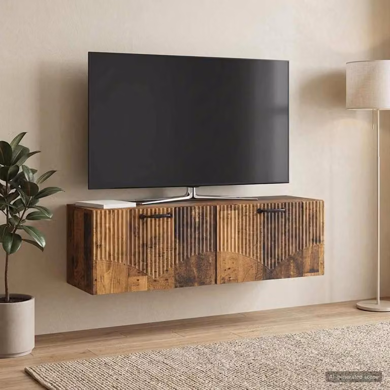 vidaXL Mobile Porta TV da Muro in Legno Antico Marrone L 98 x P 31 x H 30 cm
