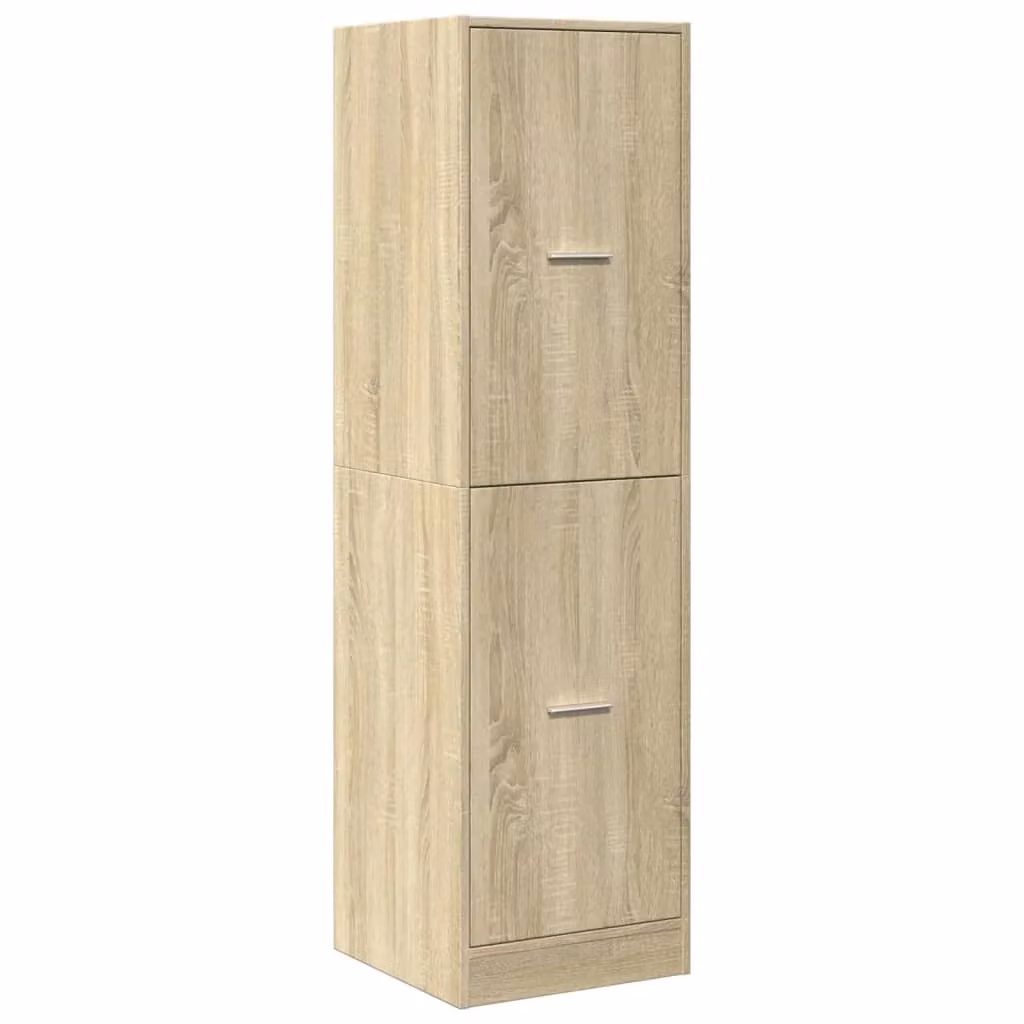 Mobiletto da farmacia in legno composito rovere Sonoma con ante e cassetti, L: 40 cm, P: 41 cm, H: 144,5 cm – 2
