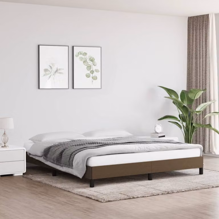 The Living Store rete marrone scuro 160x200 cm in tessuto
