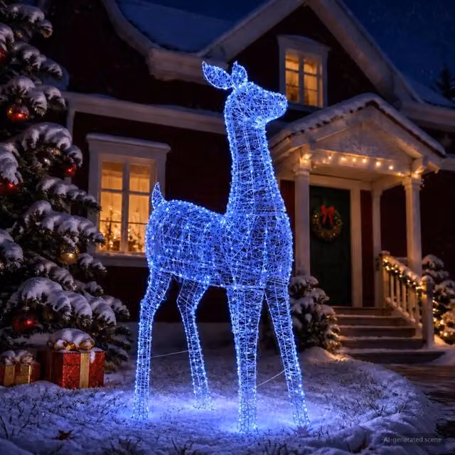 Renna di Natale luminosa a LED LOVIISA 900 LED Blu 42049484
