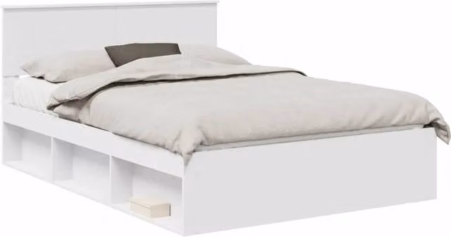 Letto matrimoniale | Letto per adulti | Struttura del letto Bianco 140 x 200 cm Legno multistrato