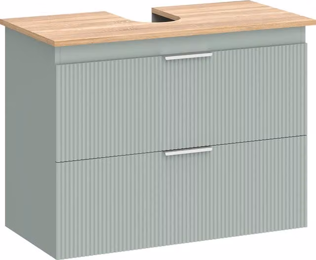 Mobile Sottolavabo HOMCOM con 2 Cassetti in Stile Moderno, Verde e Legno Naturale, L 80 cm x P 40 cm x H 60 cm