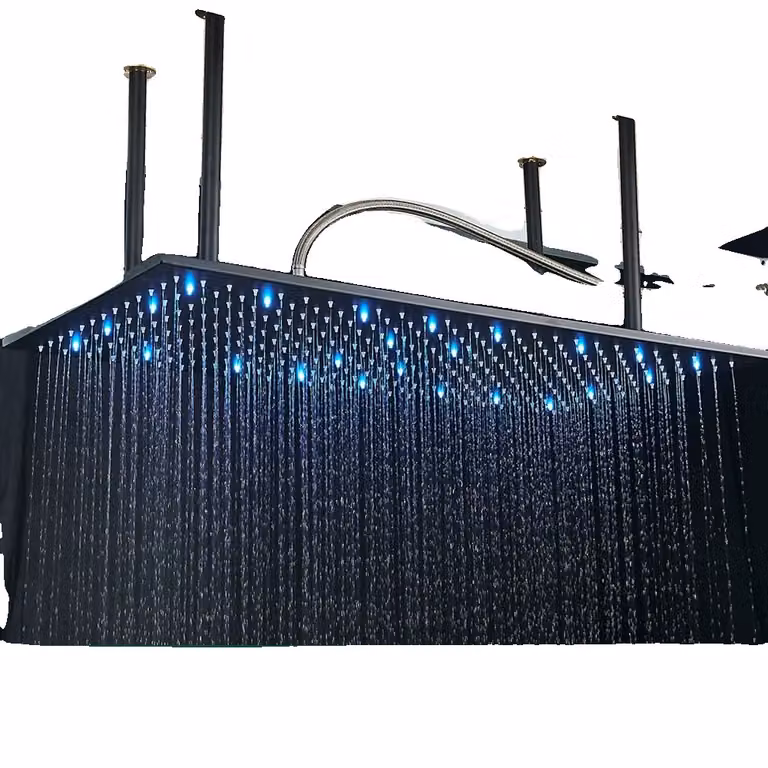 Soffione a pioggia a LED, montato a soffitto, controllo intelligente del flusso d'acqua, 40*80 cm
