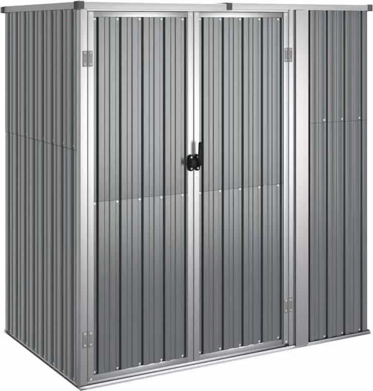Capanno per Attrezzi Grigio 161x89x161 cm in Acciaio Zincato