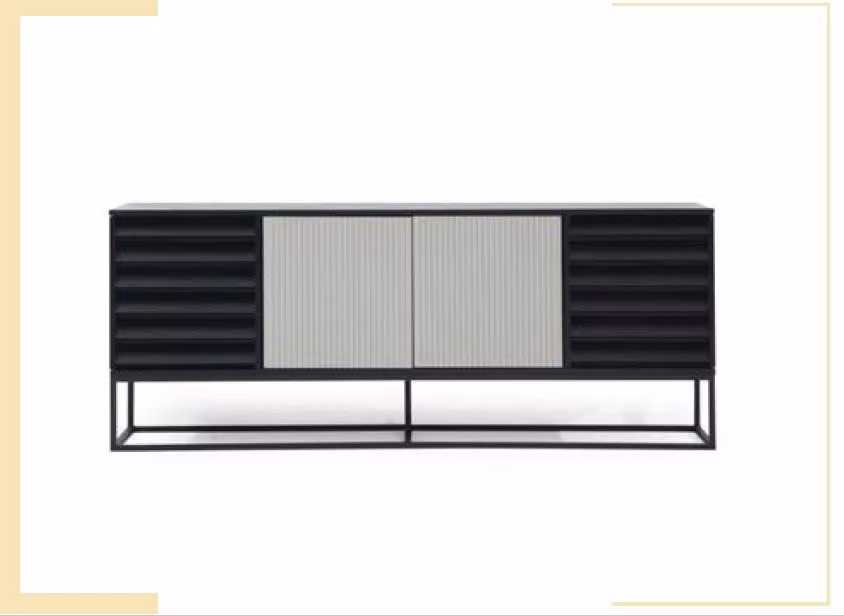 Sideboard Kommode Anrichte Holz Modern Schwarz Wohnzimmer Kommoden