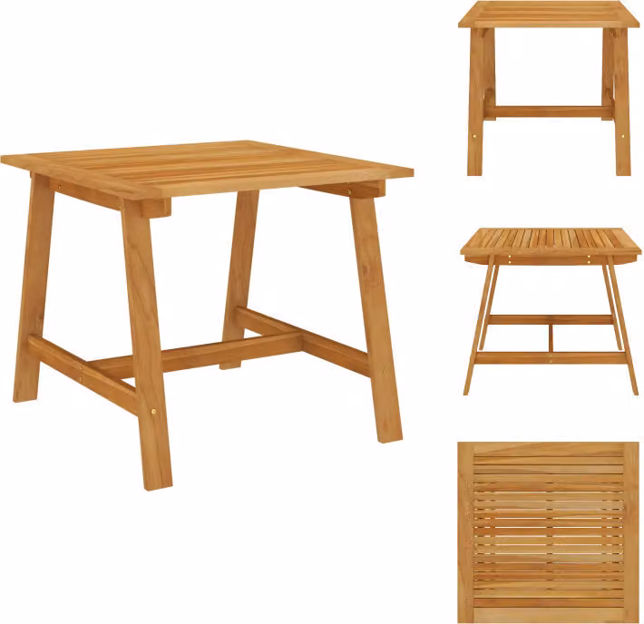 vidaXL Tavolo da pranzo da giardino 88x88x74 cm in legno massiccio di acacia - Tavoli da giardino